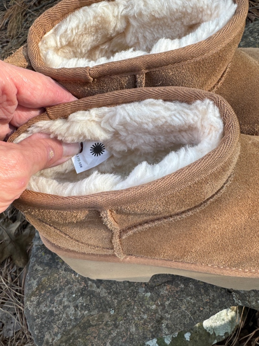 UGG Chestnut Shearling-Lined Ankle Booties